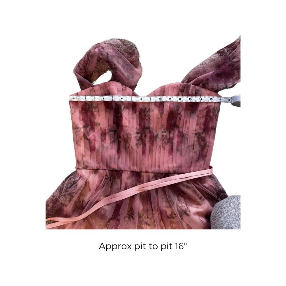 Marchesa Notte (Bridesmaid) Blush Floral Tulle Gown - Picture 10 of 13